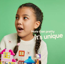 Lego ad of young girls playing with Lego